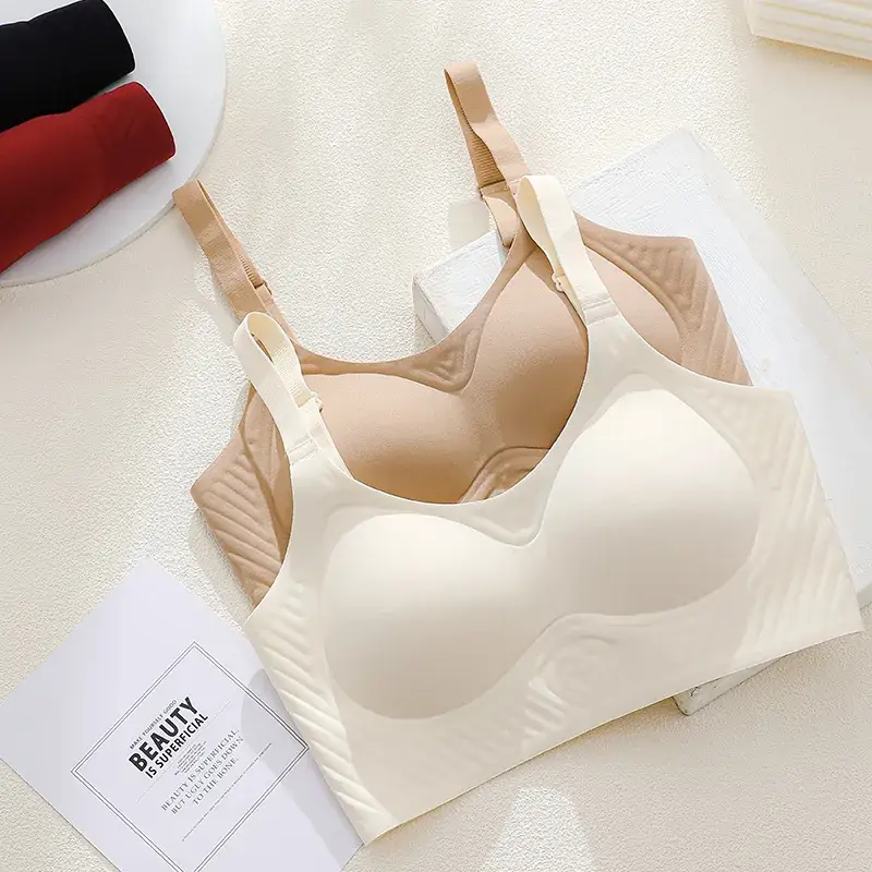 Red Jelly Strip Soft Supportive Bra Summer Lightweight - Image 9