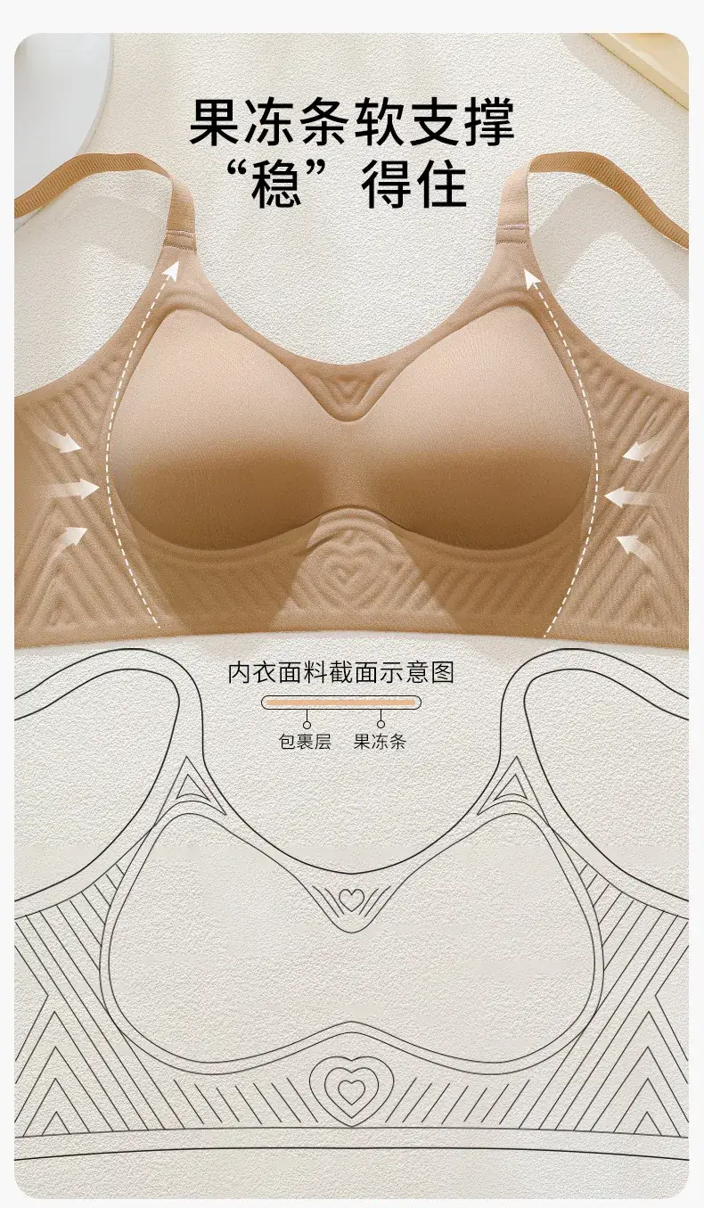 Red Jelly Strip Soft Supportive Bra Summer Lightweight — feature 6