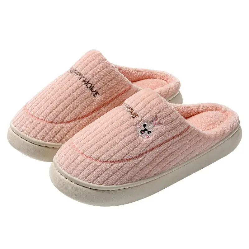 Cotton Slippers for Women, Indoor Home Non-Slip Warm Couple Slippers, Plush Maternity Winter Slippers for Men, Fleece-Lined Couple Style