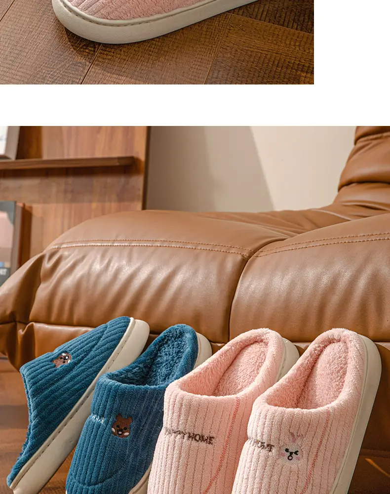 Cotton Slippers for Women, Indoor Home Non-Slip Warm Couple Slippers, Plush Maternity Winter Slippers for Men, Fleece-Lined Couple Style — feature 14