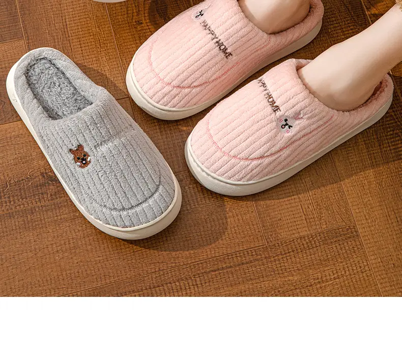 Cotton Slippers for Women, Indoor Home Non-Slip Warm Couple Slippers, Plush Maternity Winter Slippers for Men, Fleece-Lined Couple Style — feature 16
