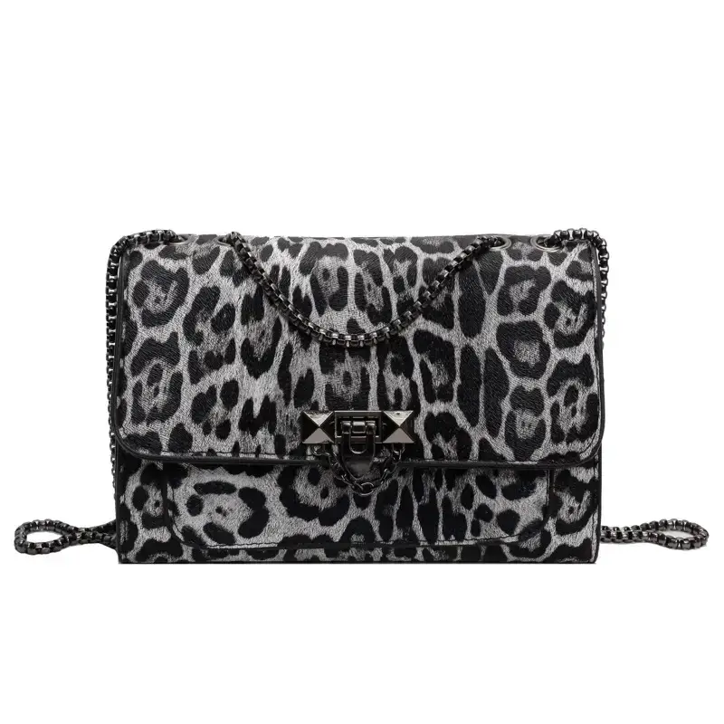 Leopard Print Chain Shoulder Bag Sweet Cool Spice Girl 2024 - Image 3