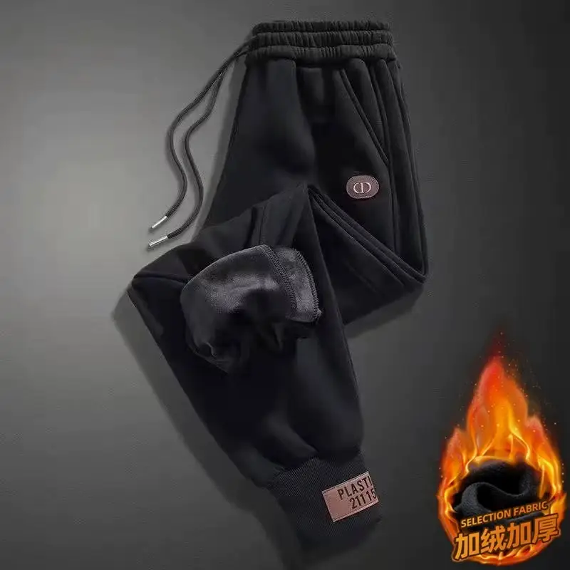 Men's Black Warm Sweatpants 2024 Loose Leg — feature 8