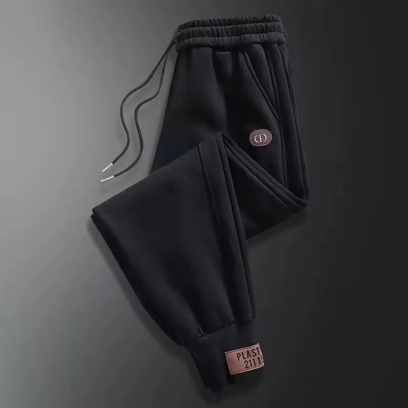 Men's Black Warm Sweatpants 2024 Loose Leg - Image 3
