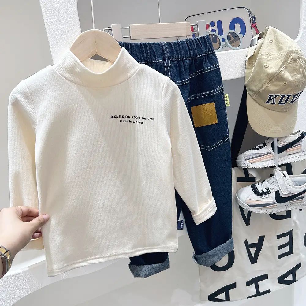 Boys White Printed Long Sleeve T-Shirt Spring Autumn 2024 — feature 3