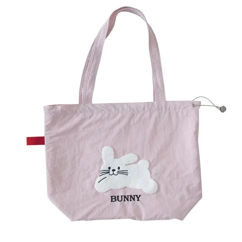 Pink Embroidered Drawstring Shoulder Bag for Girls - Image 7