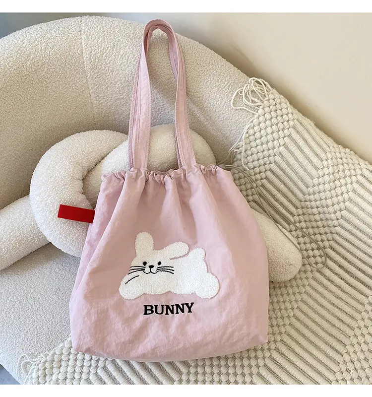 Pink Embroidered Drawstring Shoulder Bag for Girls — feature 15