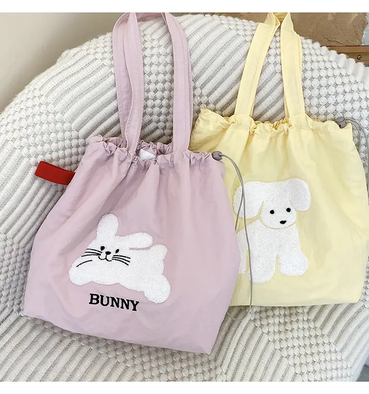 Pink Embroidered Drawstring Shoulder Bag for Girls — feature 16