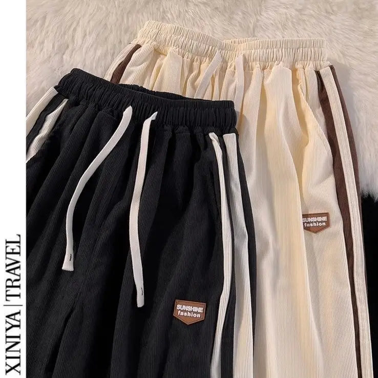Men's Black American Striped Casual Pants Spring Autumn - Image 19