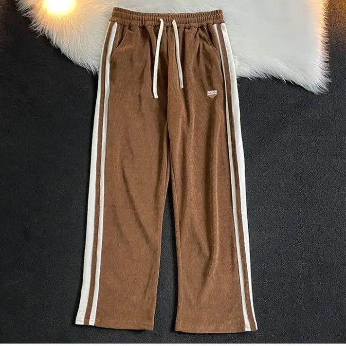 Men's Black American Striped Casual Pants Spring Autumn — feature 12
