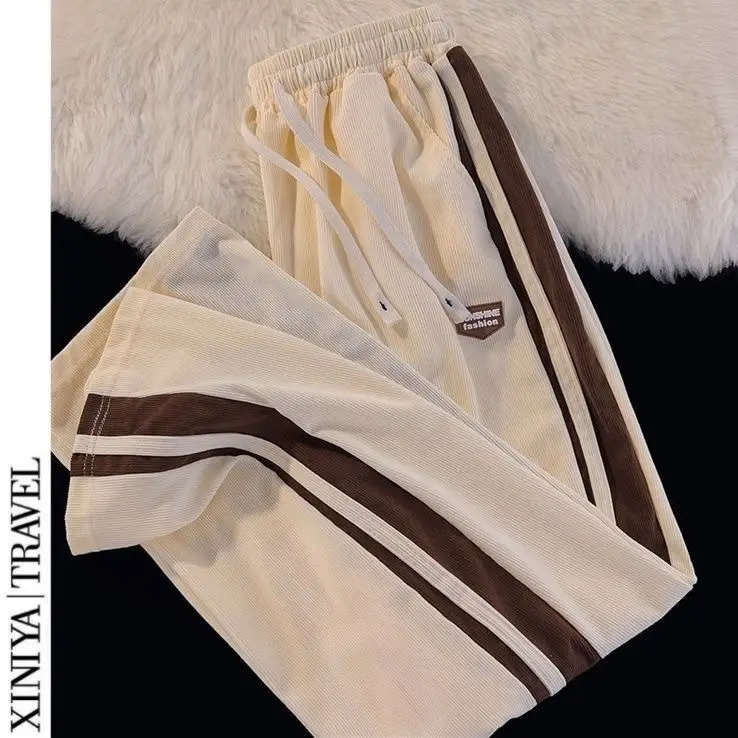 Men's Black American Striped Casual Pants Spring Autumn — feature 6