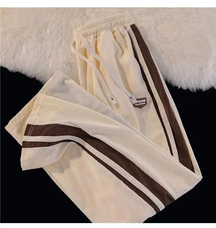 Men's Black American Striped Casual Pants Spring Autumn - Image 12