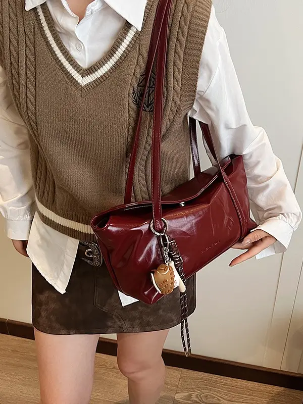 Women's Retro Brown Shoulder Bag 2024 New Arrival - Image 11