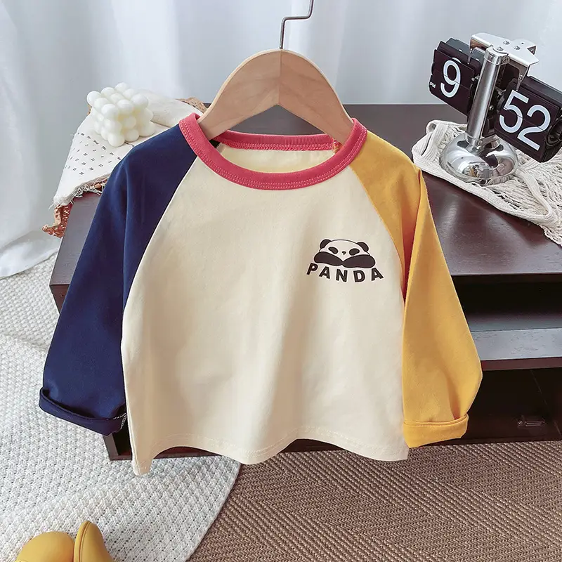 Boys Cotton Long Sleeve T-Shirt Panda Print Spring Autumn - Image 4