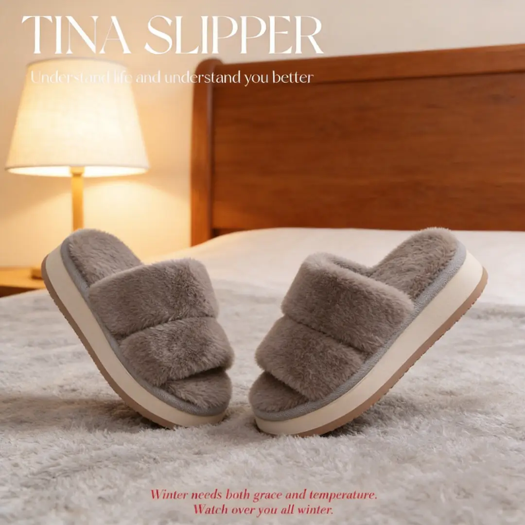 Autumn and Winter Cotton Slippers for Women, Indoor and Outdoor Home Use, Silent Plush Floor Slippers, Non-Slip Warm Plush Slippers for Women - Image 4