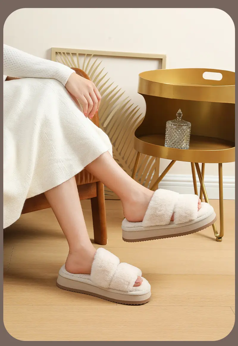 Autumn and Winter Cotton Slippers for Women, Indoor and Outdoor Home Use, Silent Plush Floor Slippers, Non-Slip Warm Plush Slippers for Women — feature 10