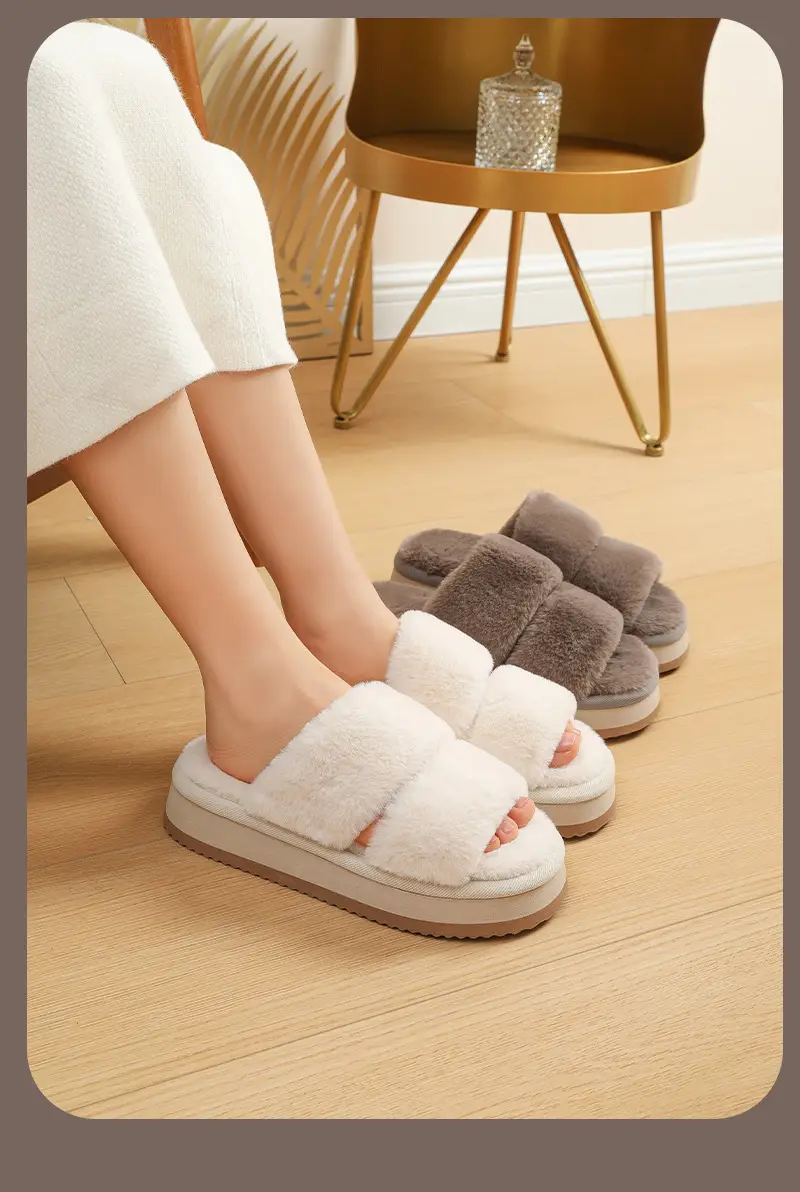Autumn and Winter Cotton Slippers for Women, Indoor and Outdoor Home Use, Silent Plush Floor Slippers, Non-Slip Warm Plush Slippers for Women — feature 11