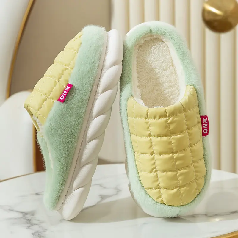 Cotton Slippers with Thick Bottom and Feeling of Shit for Men's Household Indoor Warm Non-slip Cartoon Cotton Slippers for Winter Household Maomao Slippers for Women - Image 2
