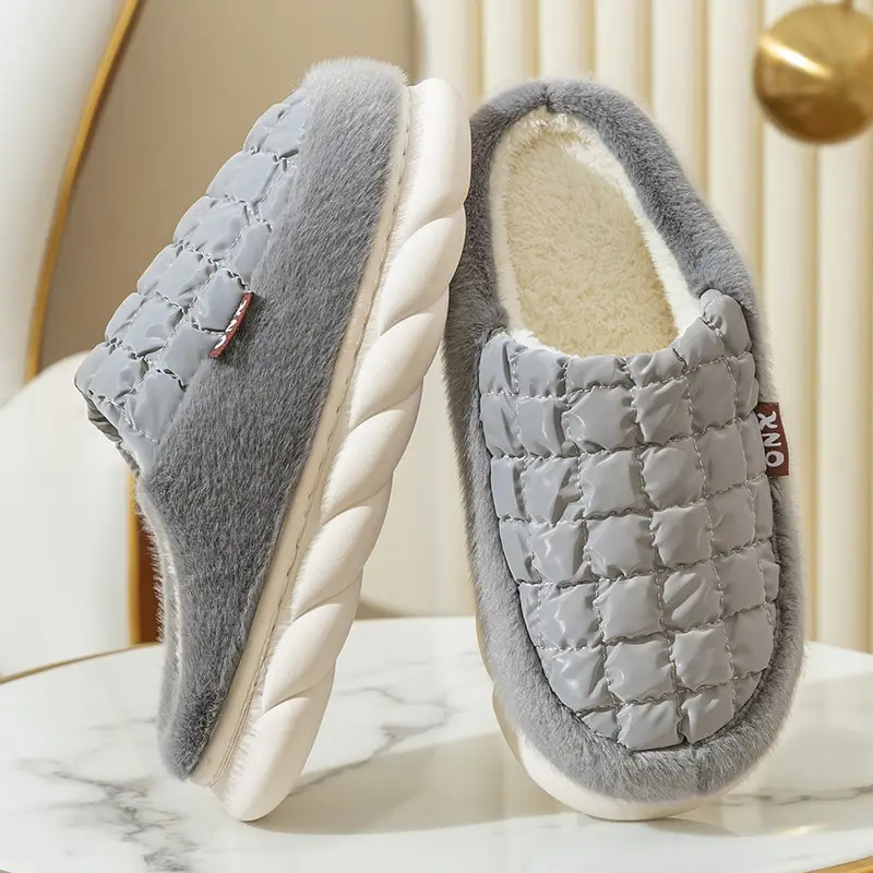 Cotton Slippers with Thick Bottom and Feeling of Shit for Men's Household Indoor Warm Non-slip Cartoon Cotton Slippers for Winter Household Maomao Slippers for Women - Image 5