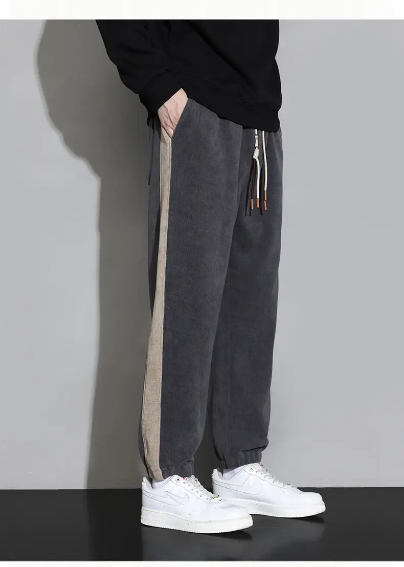 Plus Size Explosions Corduroy Pants Spring Autumn Loose Leg Sports Casual Pants Hong Kong-style All-match Leg Sports Pants — feature 15