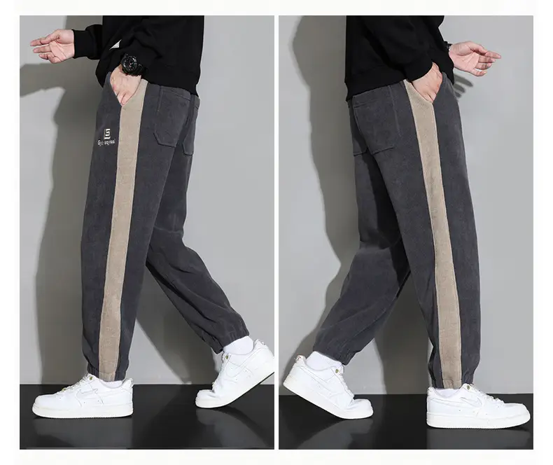 Plus Size Explosions Corduroy Pants Spring Autumn Loose Leg Sports Casual Pants Hong Kong-style All-match Leg Sports Pants — feature 16