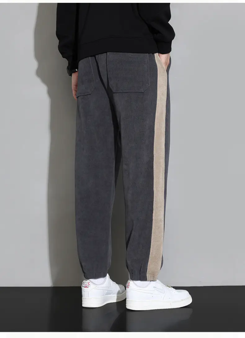 Plus Size Explosions Corduroy Pants Spring Autumn Loose Leg Sports Casual Pants Hong Kong-style All-match Leg Sports Pants — feature 17