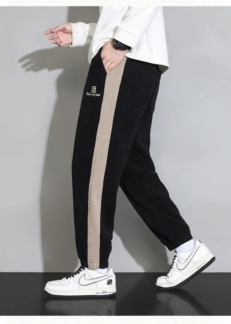 Plus Size Explosions Corduroy Pants Spring Autumn Loose Leg Sports Casual Pants Hong Kong-style All-match Leg Sports Pants — feature 20
