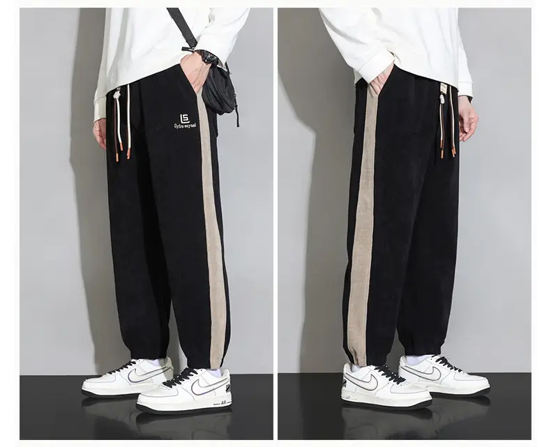 Plus Size Explosions Corduroy Pants Spring Autumn Loose Leg Sports Casual Pants Hong Kong-style All-match Leg Sports Pants — feature 21