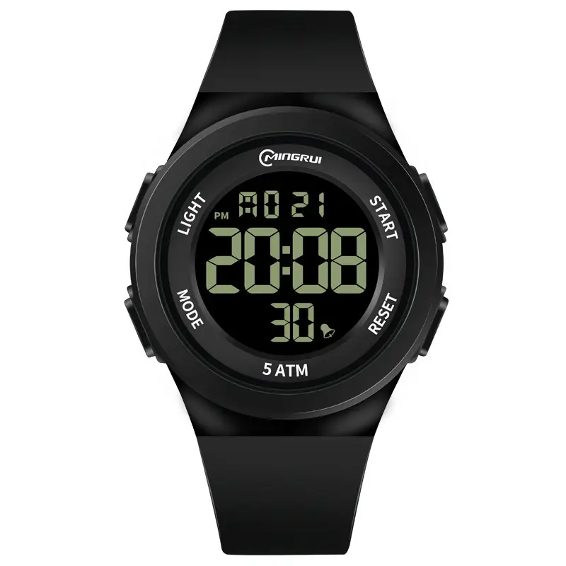 Waterproof Couple's Digital Watch Black 24Hr Battery