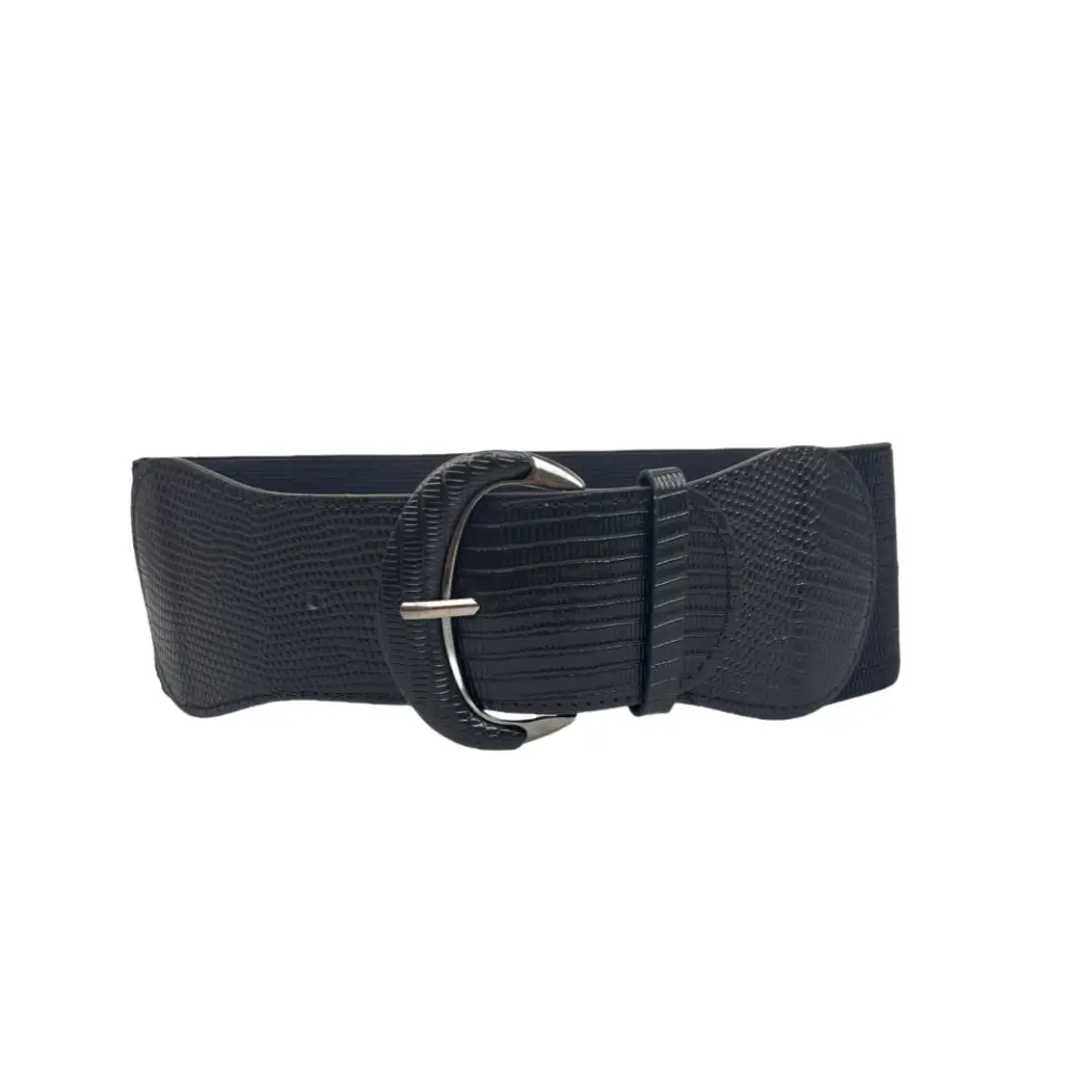 Black Ribbed Waist Belt for Women — feature 4