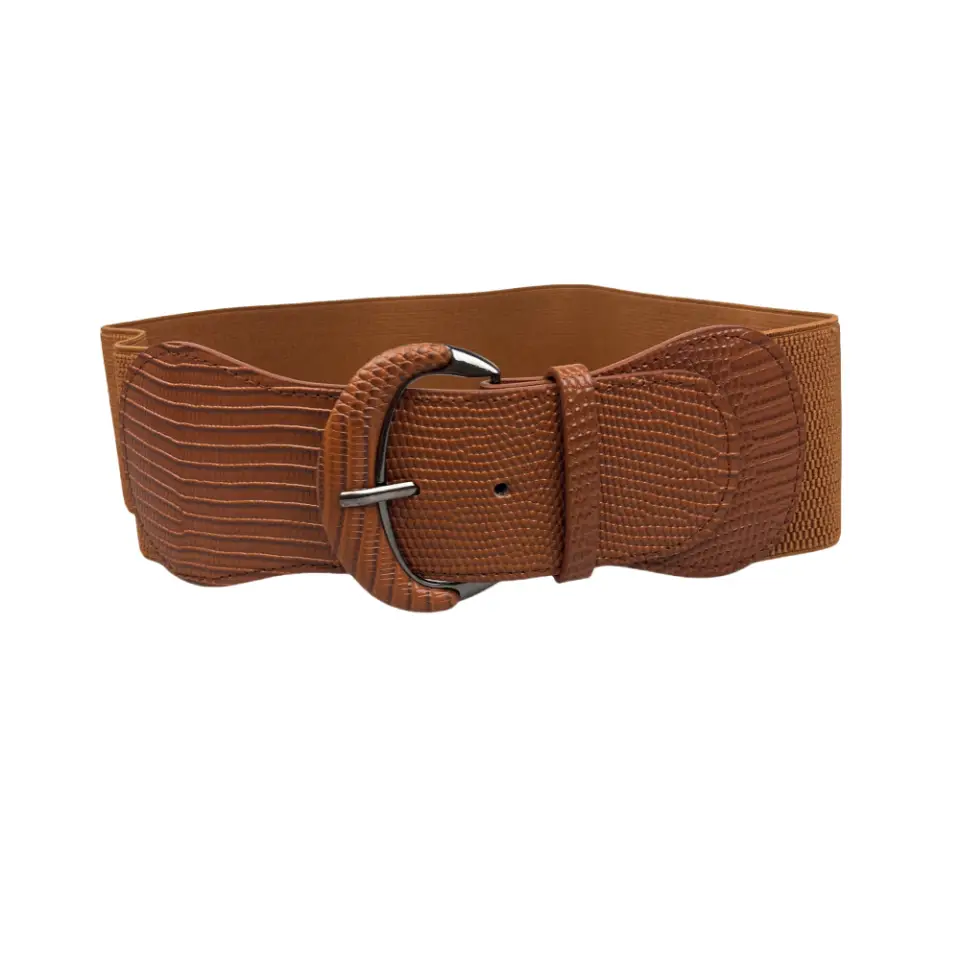 Black Ribbed Waist Belt for Women — feature 5