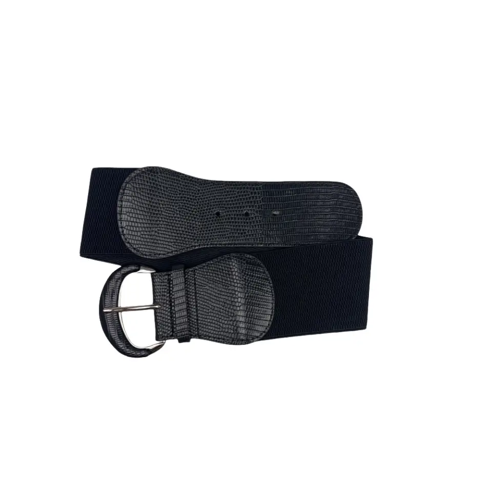 Black Ribbed Waist Belt for Women — feature 8