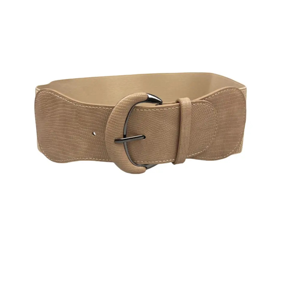 Black Ribbed Waist Belt for Women - Image 3