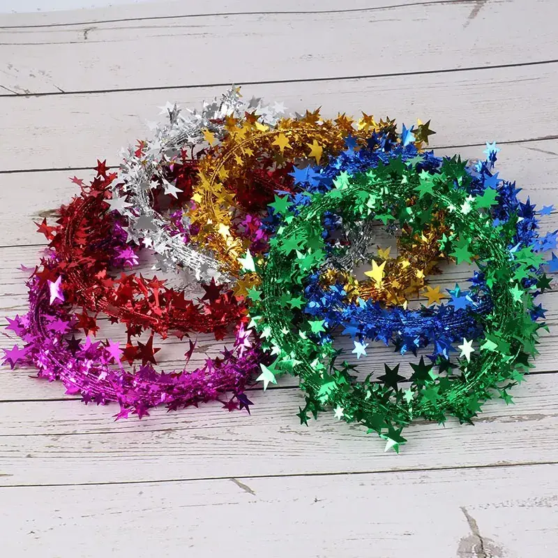 Christmas Tree Decor with Stars, Stars, and Pinecones