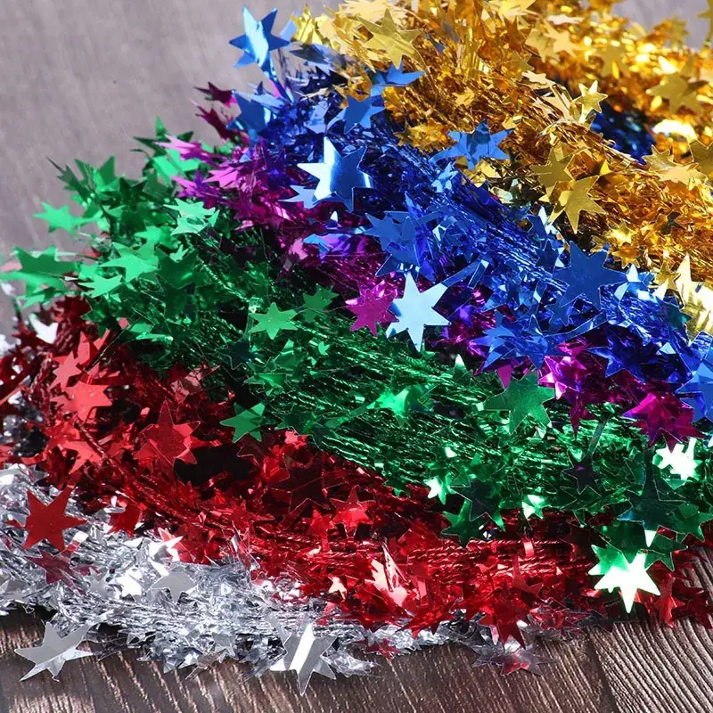 Christmas Tree Decor with Stars, Stars, and Pinecones