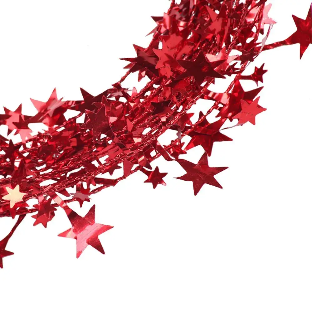 Christmas Tree Decor with Stars, Stars, and Pinecones