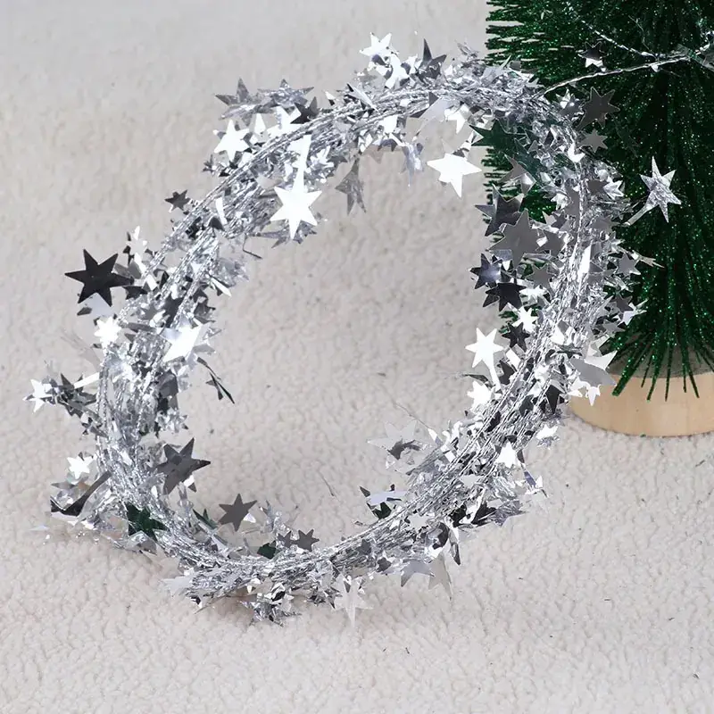 Christmas Tree Decor with Stars, Stars, and Pinecones