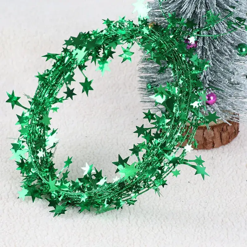 Christmas Tree Decor with Stars, Stars, and Pinecones