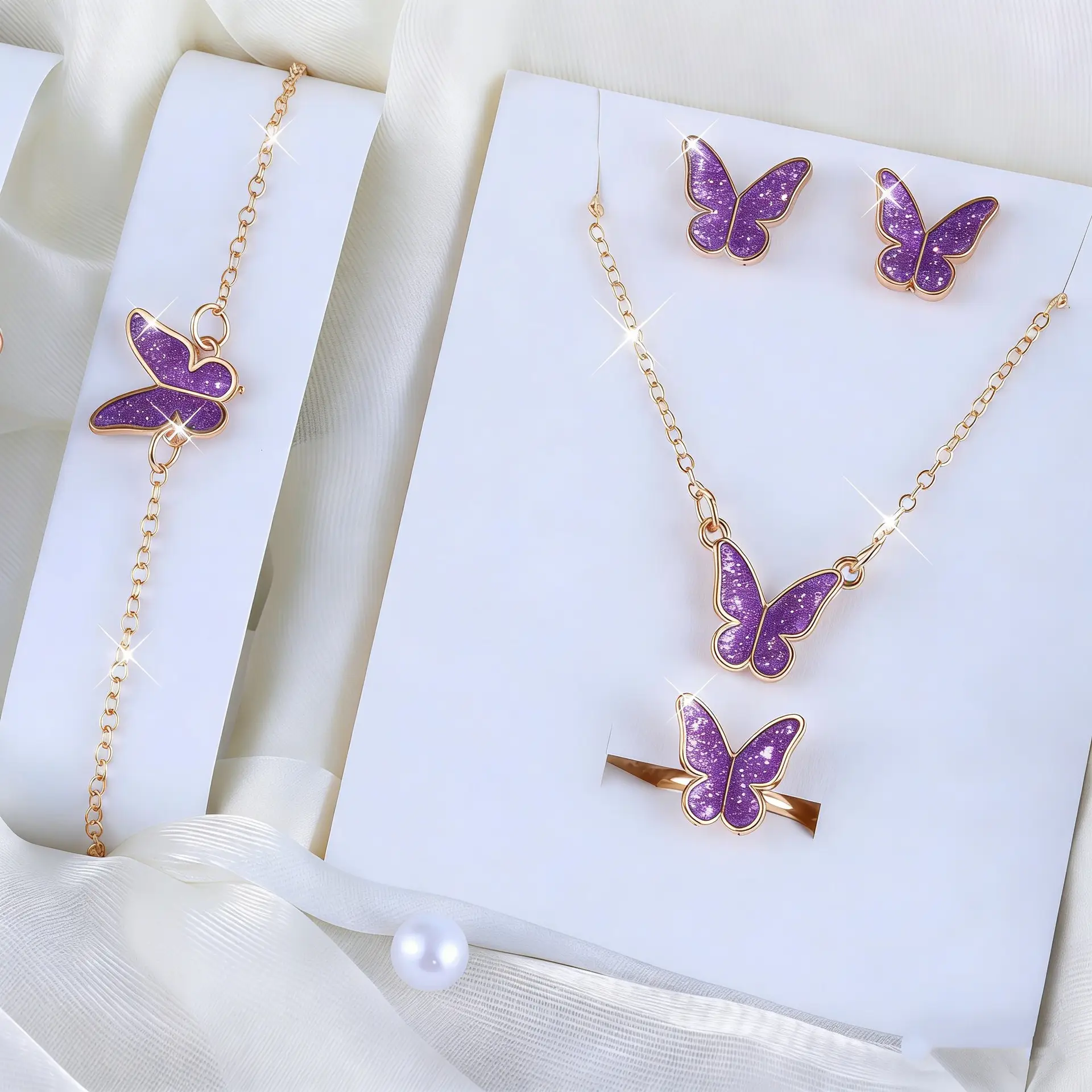 Pink Butterfly Matching Jewelry Set for Women — feature 11