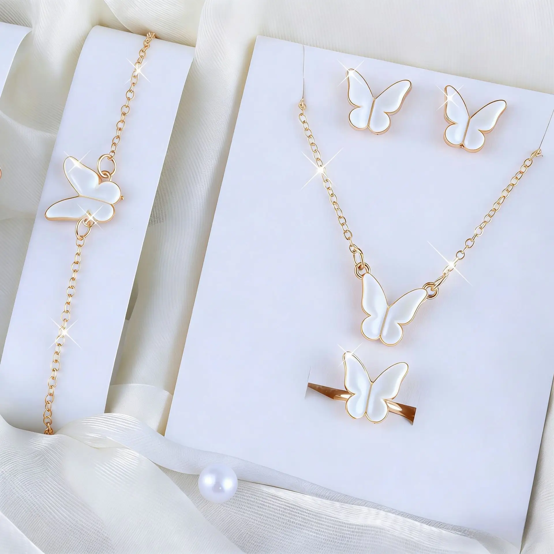 Pink Butterfly Matching Jewelry Set for Women — feature 15