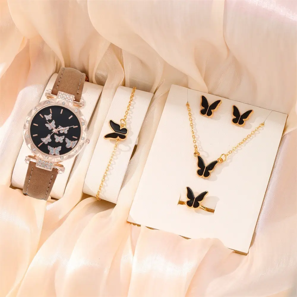 Pink Butterfly Matching Jewelry Set for Women — feature 2
