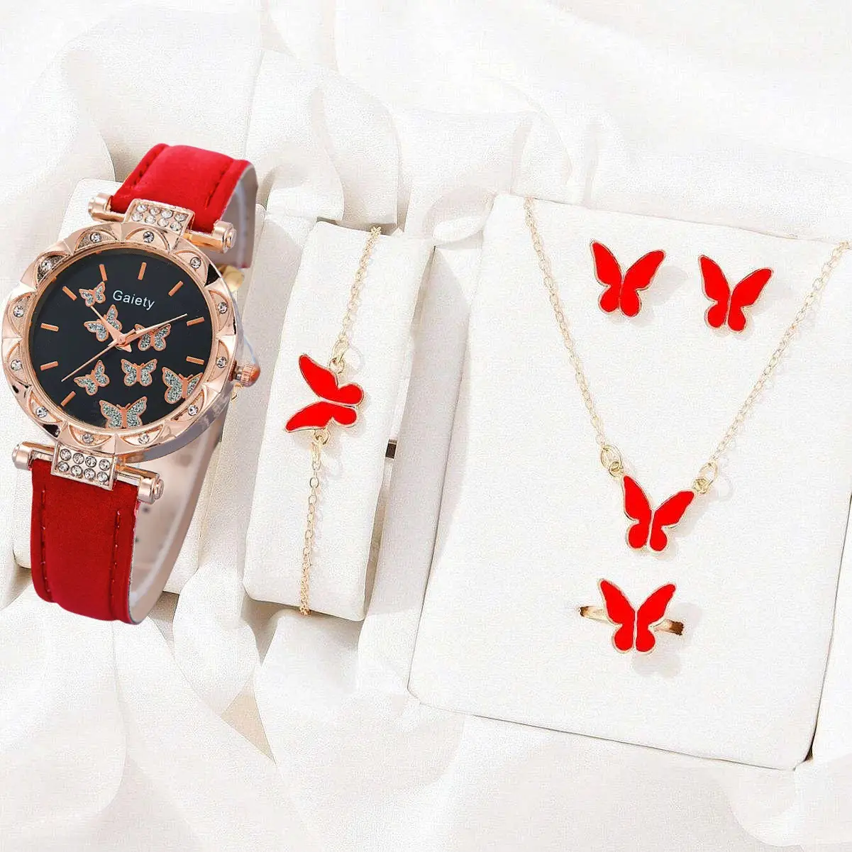 Pink Butterfly Matching Jewelry Set for Women — feature 5