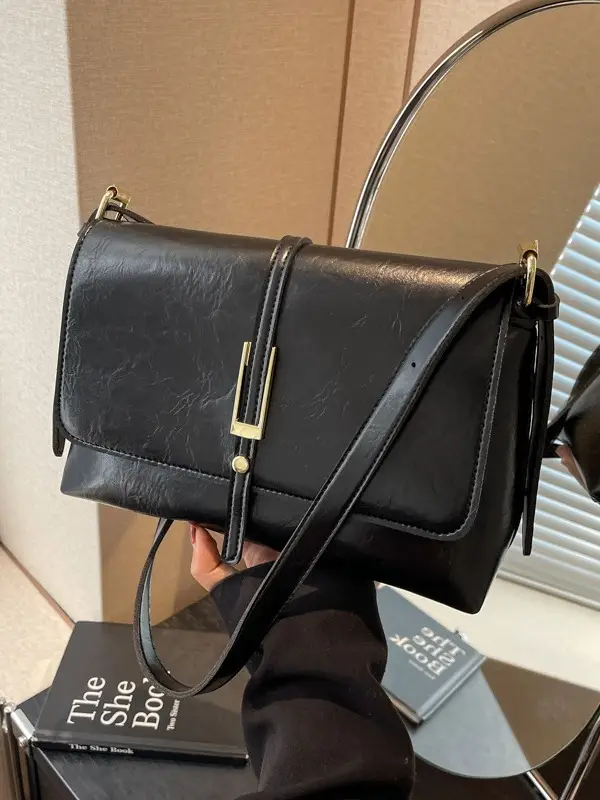 Black Leather Shoulder Bag for Women 2024 - Image 4