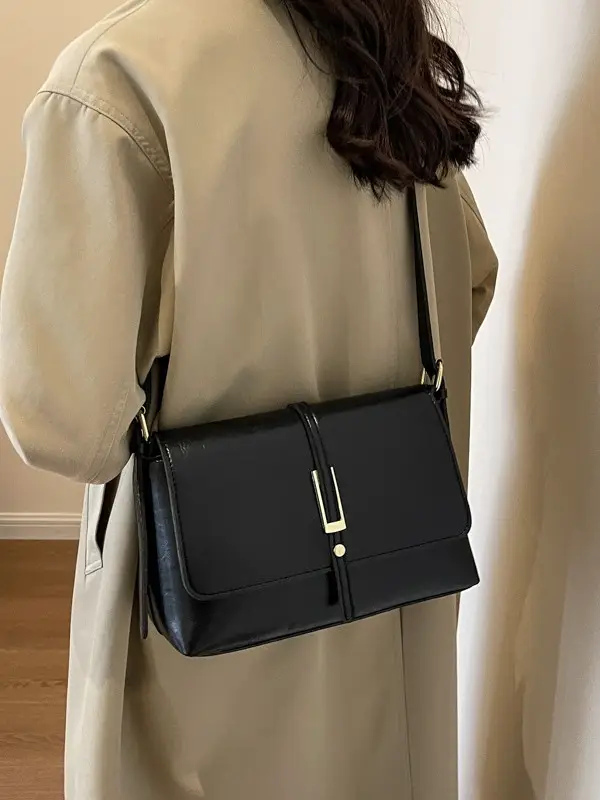 Black Leather Shoulder Bag for Women 2024 - Image 5