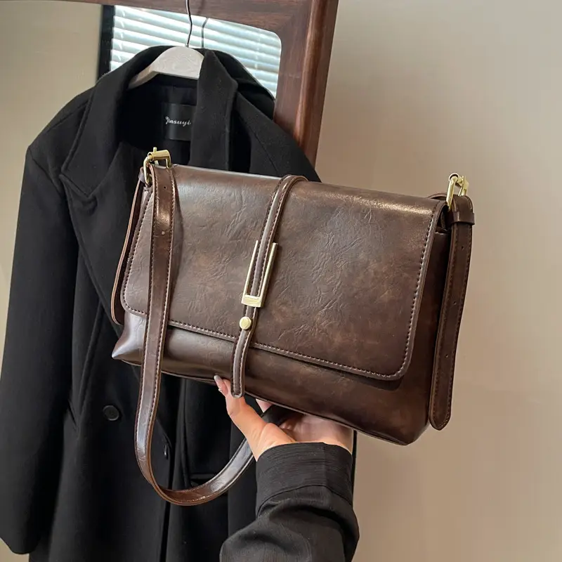 Black Leather Shoulder Bag for Women 2024 - Image 3