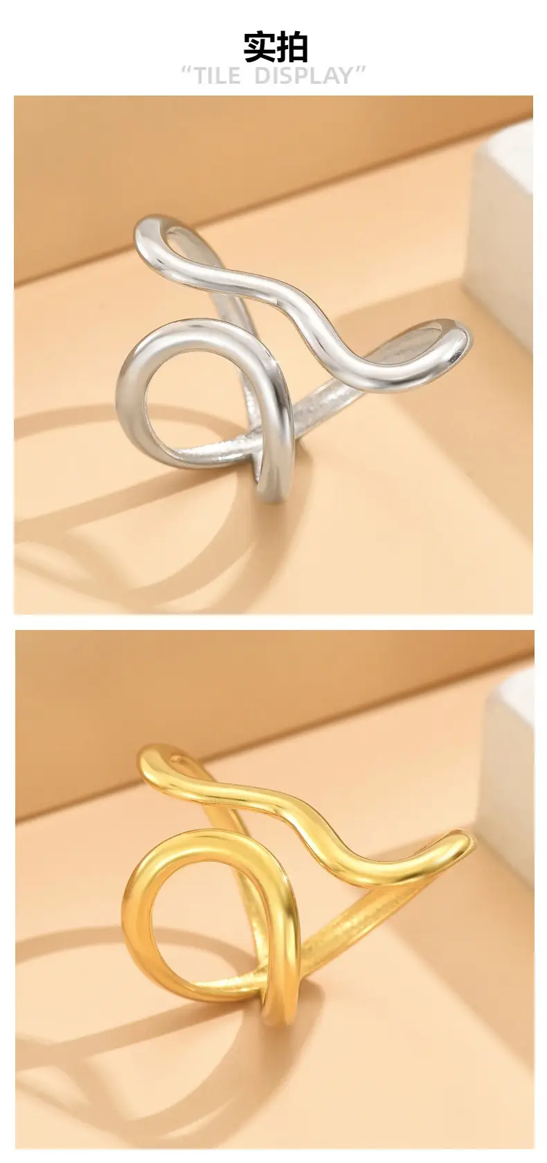 Stainless Steel Open Ring for Women, Niche Stackable Accessory — feature 6