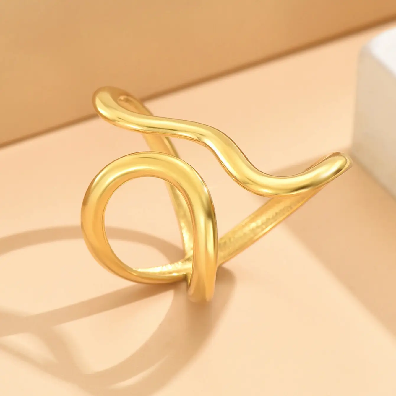 Stainless Steel Open Ring for Women, Niche Stackable Accessory - Image 2