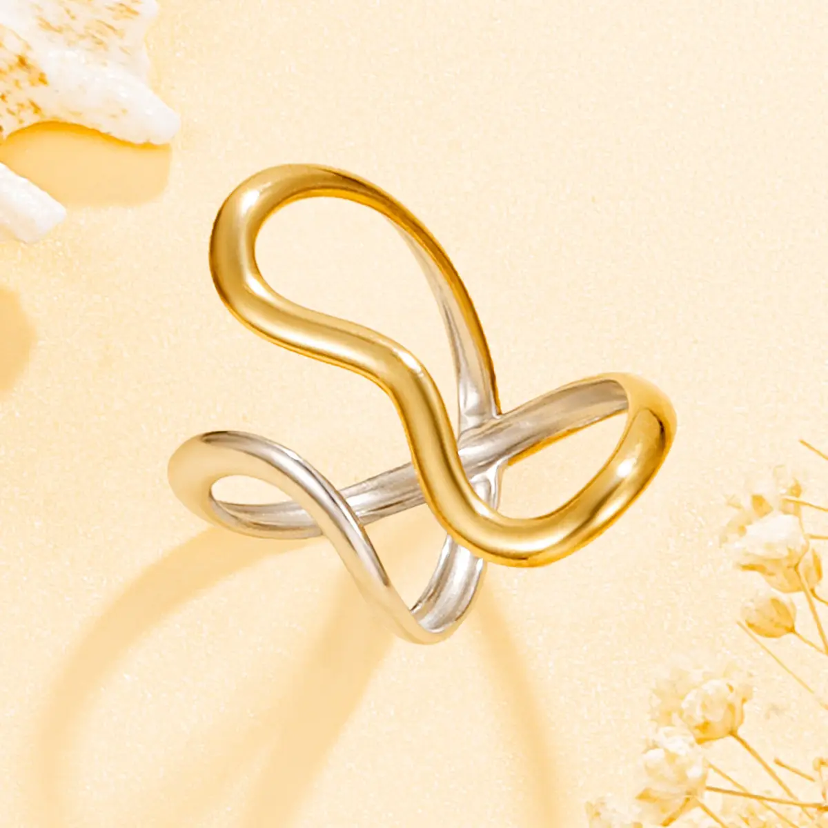 Stainless Steel Open Ring for Women, Niche Stackable Accessory - Image 3