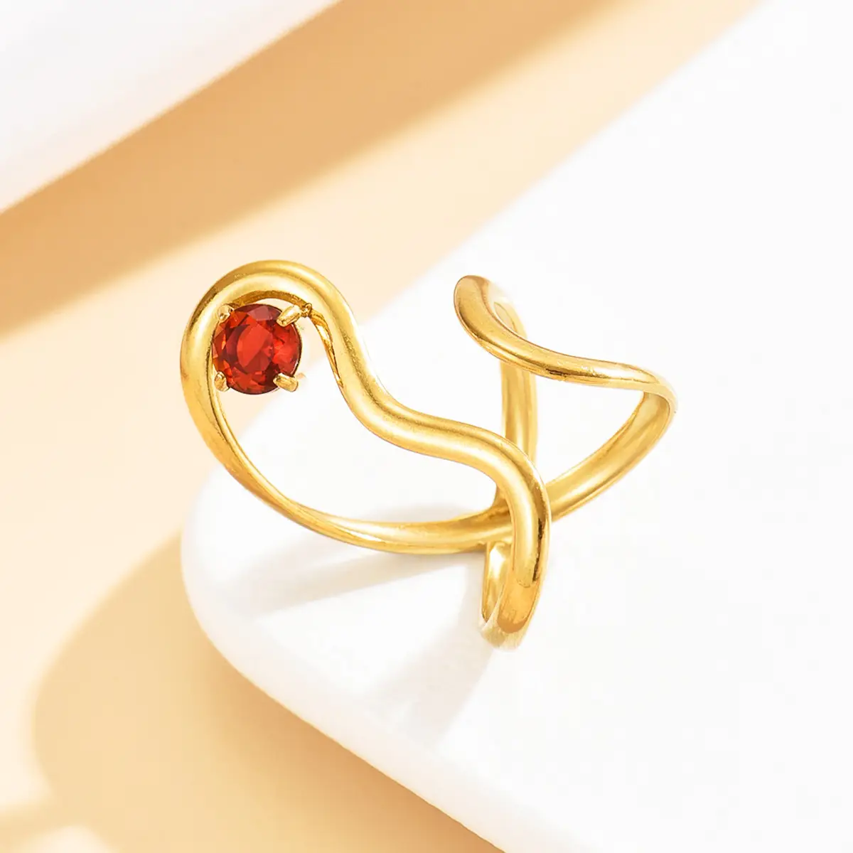 Stainless Steel Open Ring for Women, Niche Stackable Accessory - Image 4