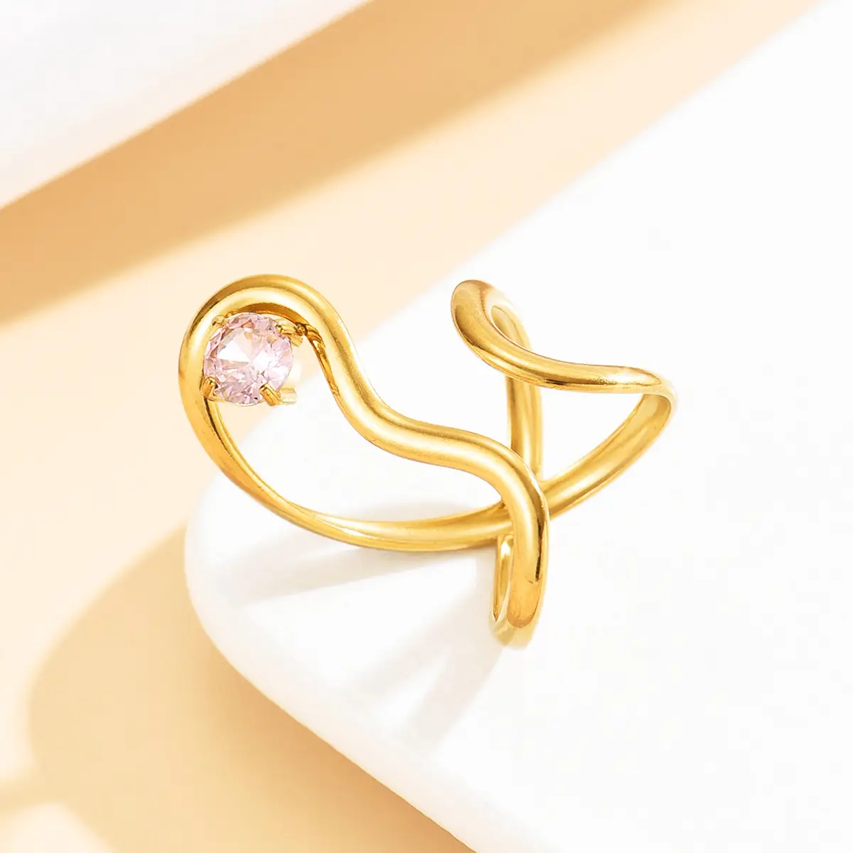 Stainless Steel Open Ring for Women, Niche Stackable Accessory - Image 6